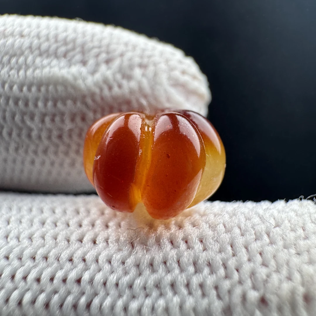 M5325天然原矿蜜蜡瓜珠13.2mm一物一图支持鉴定