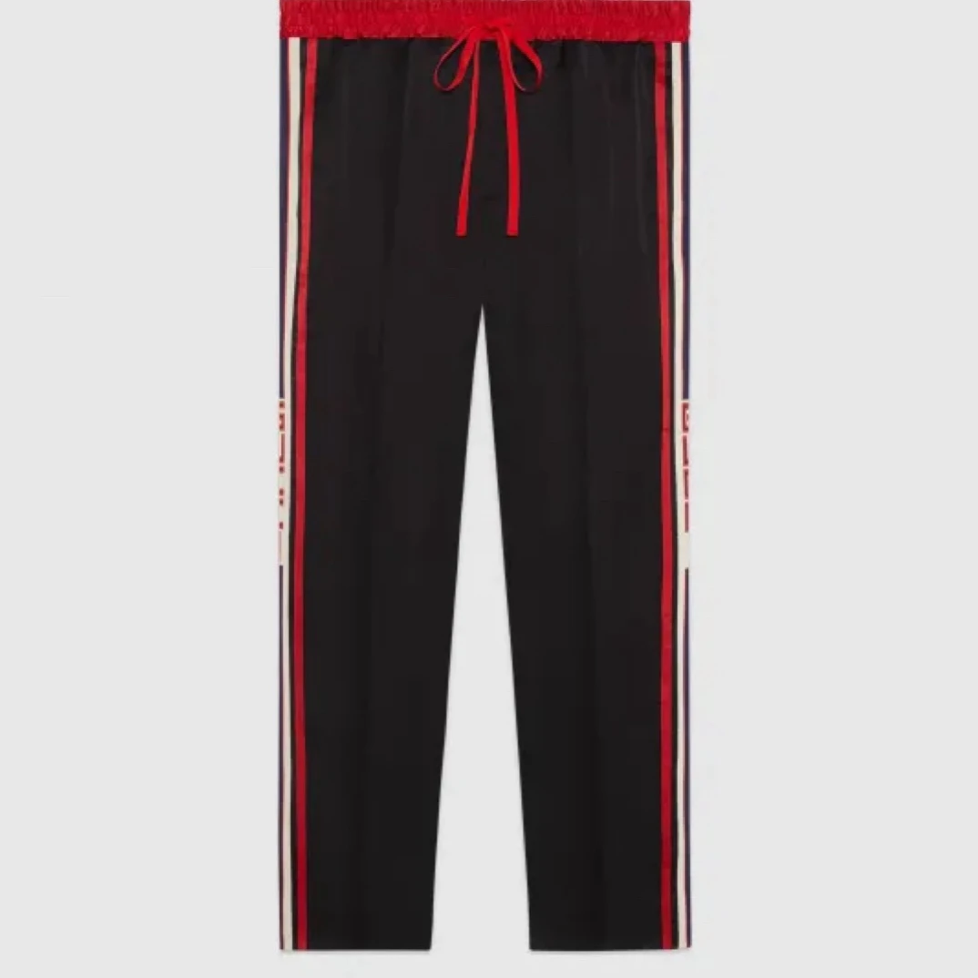 95新 GUCCI/古驰 jp915 009452 拼色条纹休闲裤 50码