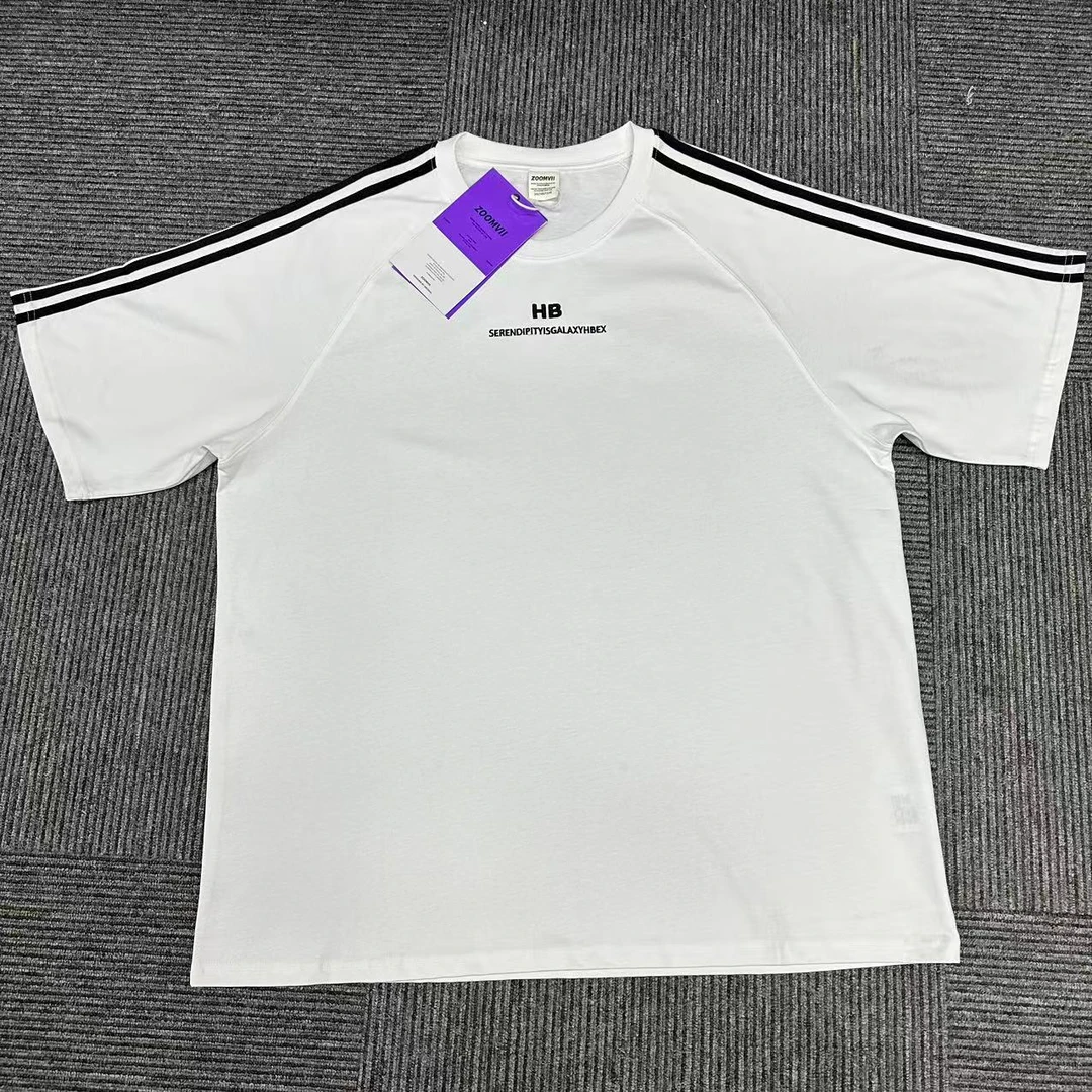 夏季美式重磅圆领双杆短袖男女宽松休闲T恤-M503