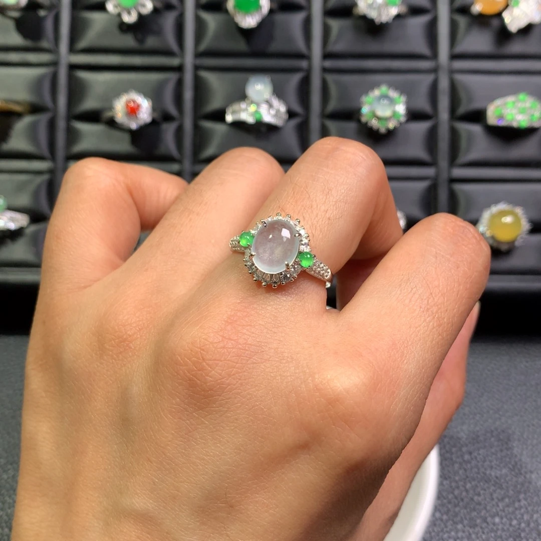 翡翠银S925镶嵌戒指