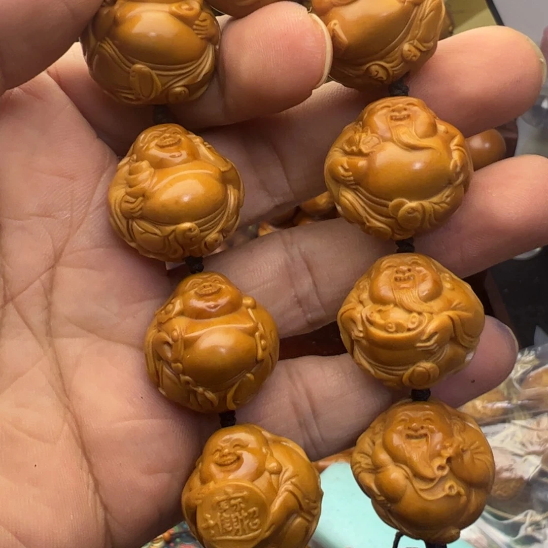 ღ***࿐橄榄核手串/手链2.3荷叶大肚财迷