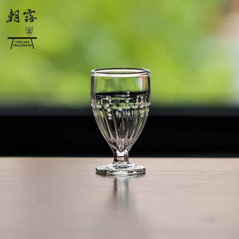 yyglass 雅雅朝露系列高硼硅耐热玻璃茶具灯工工艺吹制家用笋尖杯