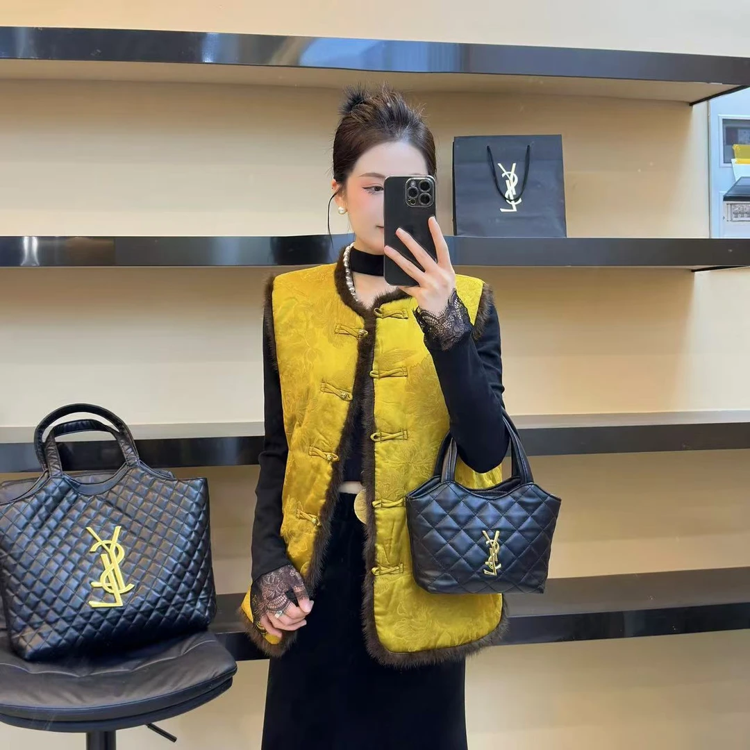 2024冬季新款国风时尚网红休闲复古小众加厚拼接毛马甲TYX-093