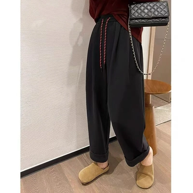 【玲玲服饰】新款加绒加厚’显瘦折脚‘直筒裤24903#