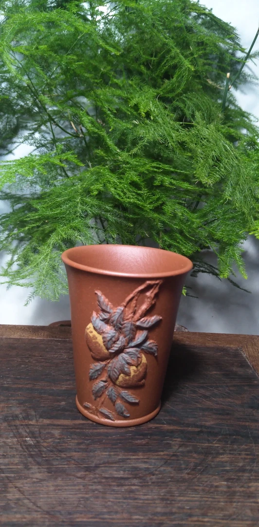 紫砂闻香杯主人杯品茗红降坡泥料40cc，紫砂作品专拍链接