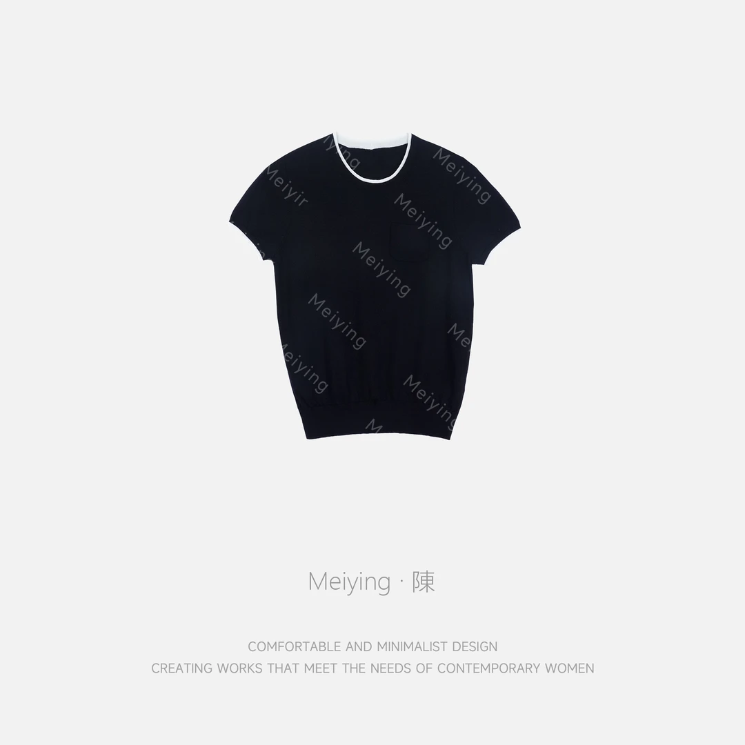 Meiying-2025A/W秋季新品“周末印象”100羊毛拼色圆领毛衫YA5QM018