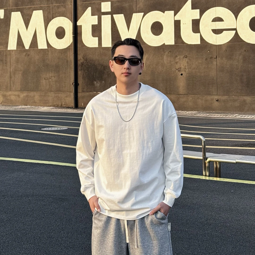 胡先生 25ss「极简主义」春季300G净版纯棉长袖T恤SF809