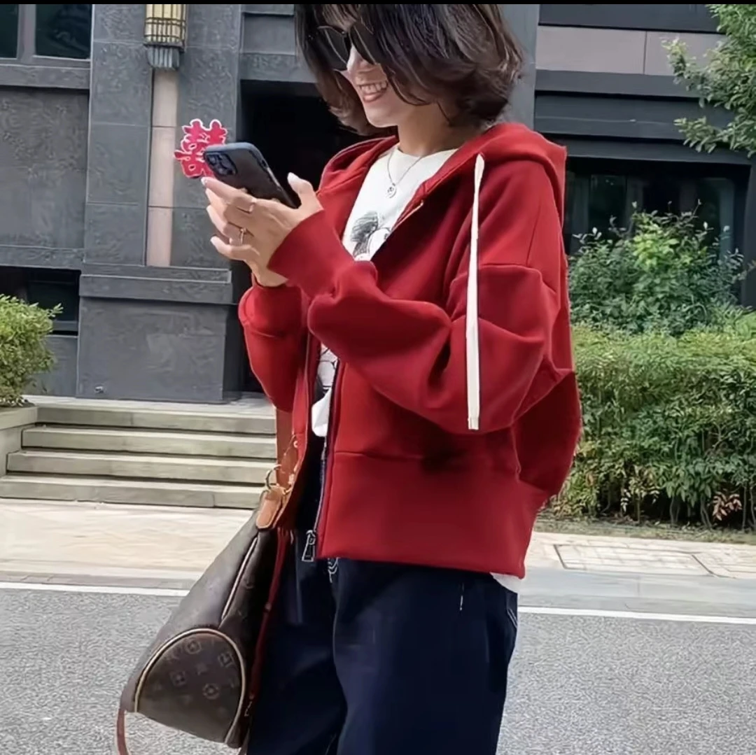 1817加宽底围夹层春秋外套女装连帽欧货新款棒球服上衣短款