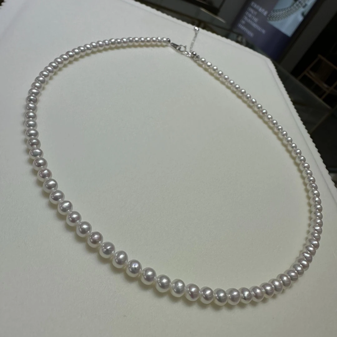 【小米珠】天然珍珠项链4-5mm/气质颈饰/百搭/仙女链/时尚链/小米珠