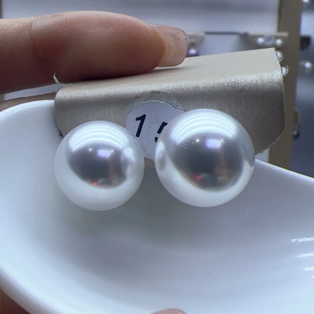 淡水珍珠耳饰18K金镶嵌
