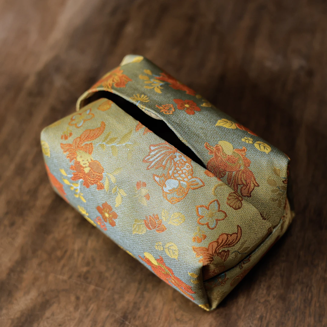 【静姐小院】金鱼水藻黄绿抽纸袋（慢蓝S1077）