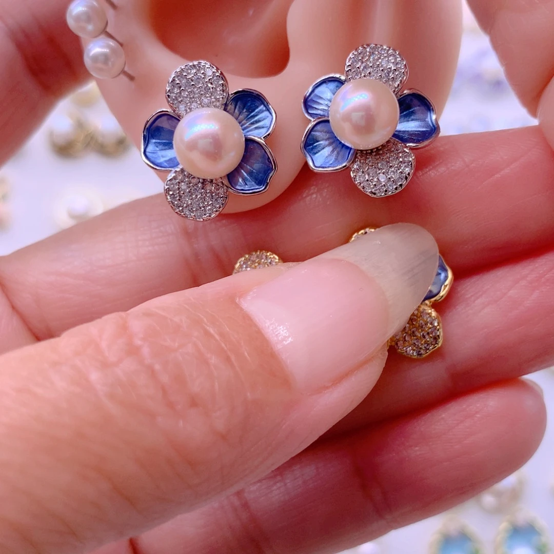 耳饰合金淡水珍珠