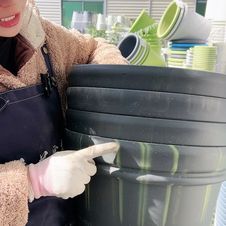 塑料瑕疵仿陶口40灰黑4个无托