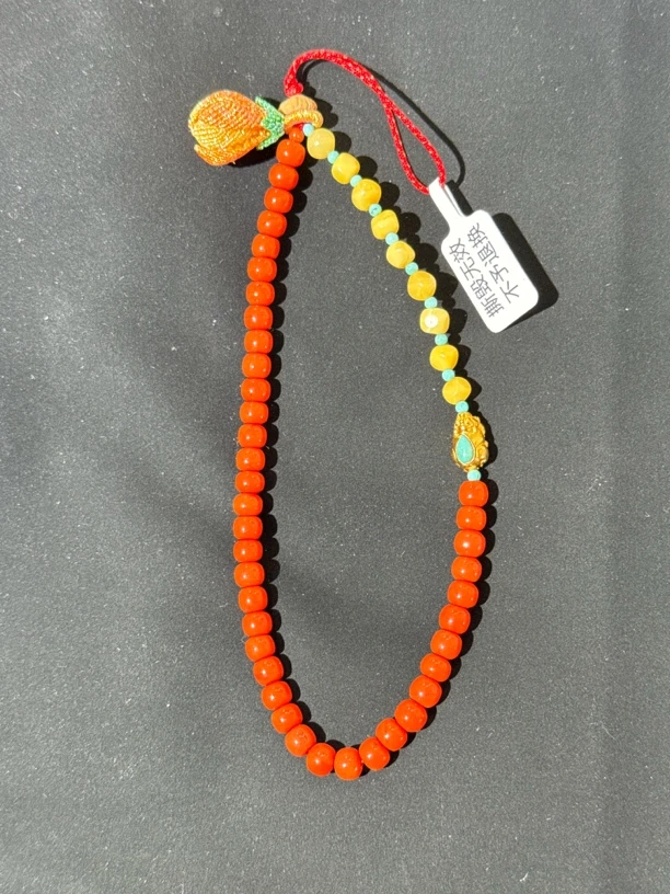 琥珀蜜蜡南红手机挂珍珠饰品