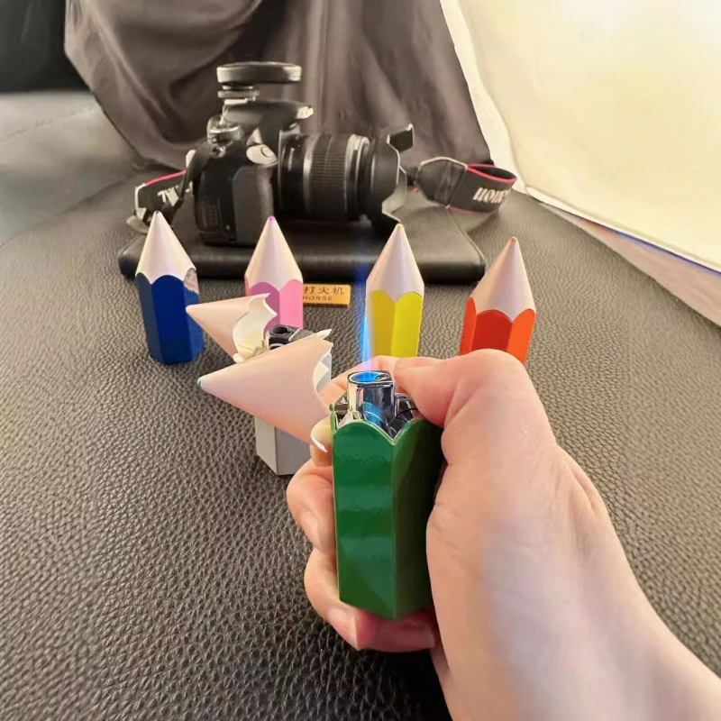 高颜值萌趣铅笔打火机潮流防风打火机时尚奇特可爱女生男女礼物