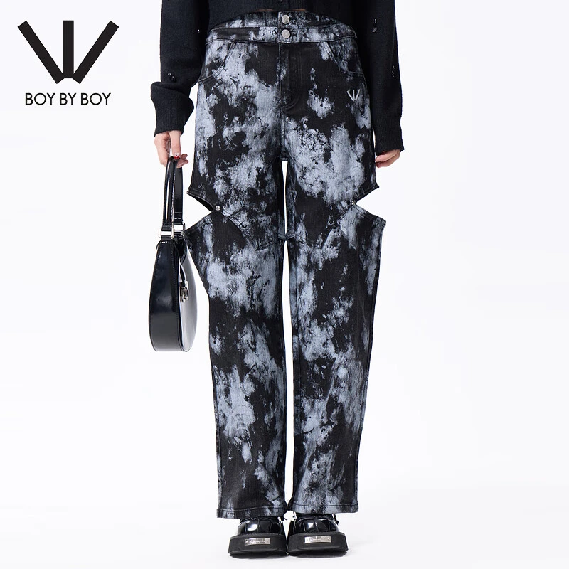 BOY BY BOY商场同款潮牌女装春季宽松舒适牛仔长裤W55080