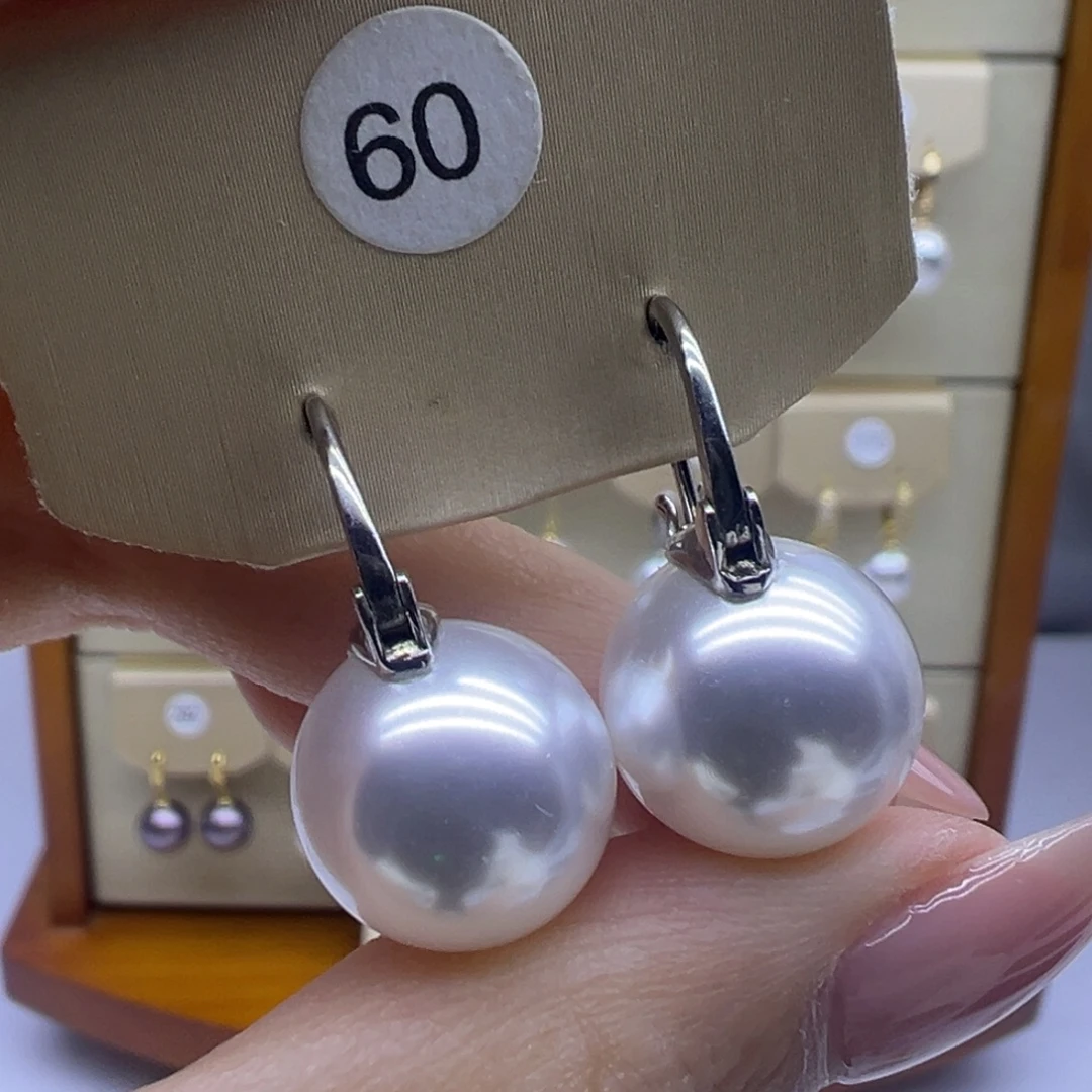 银S925镶嵌耳饰淡水珍珠