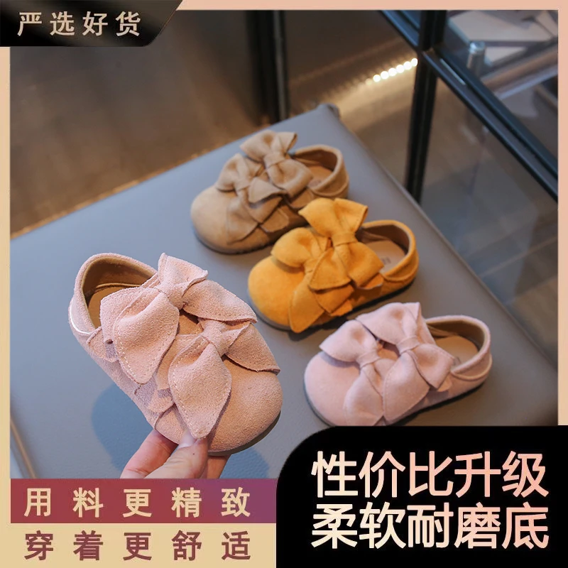 韩版皮鞋时尚小公主鞋软底豆豆鞋2025秋季新款儿童小皮鞋勃肯鞋子