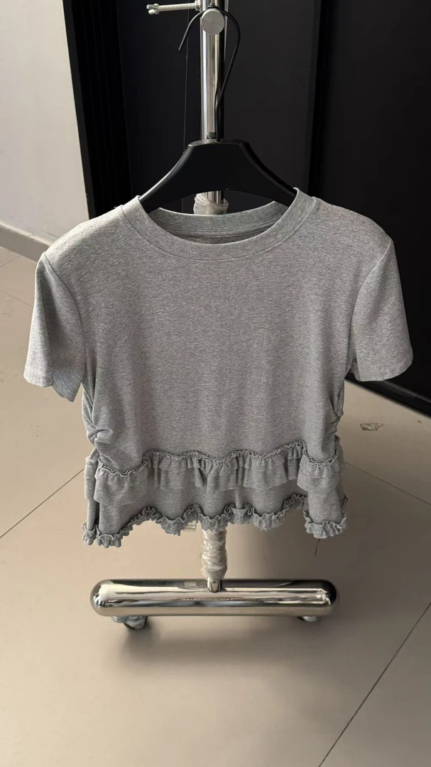 2024秋款袖口拼边运动卫衣长袖时尚休闲百搭简约宽松圆领潮流