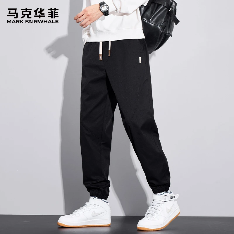 马克华菲美式潮牌休闲裤男士2025秋季新款宽松束脚百搭运动九分裤