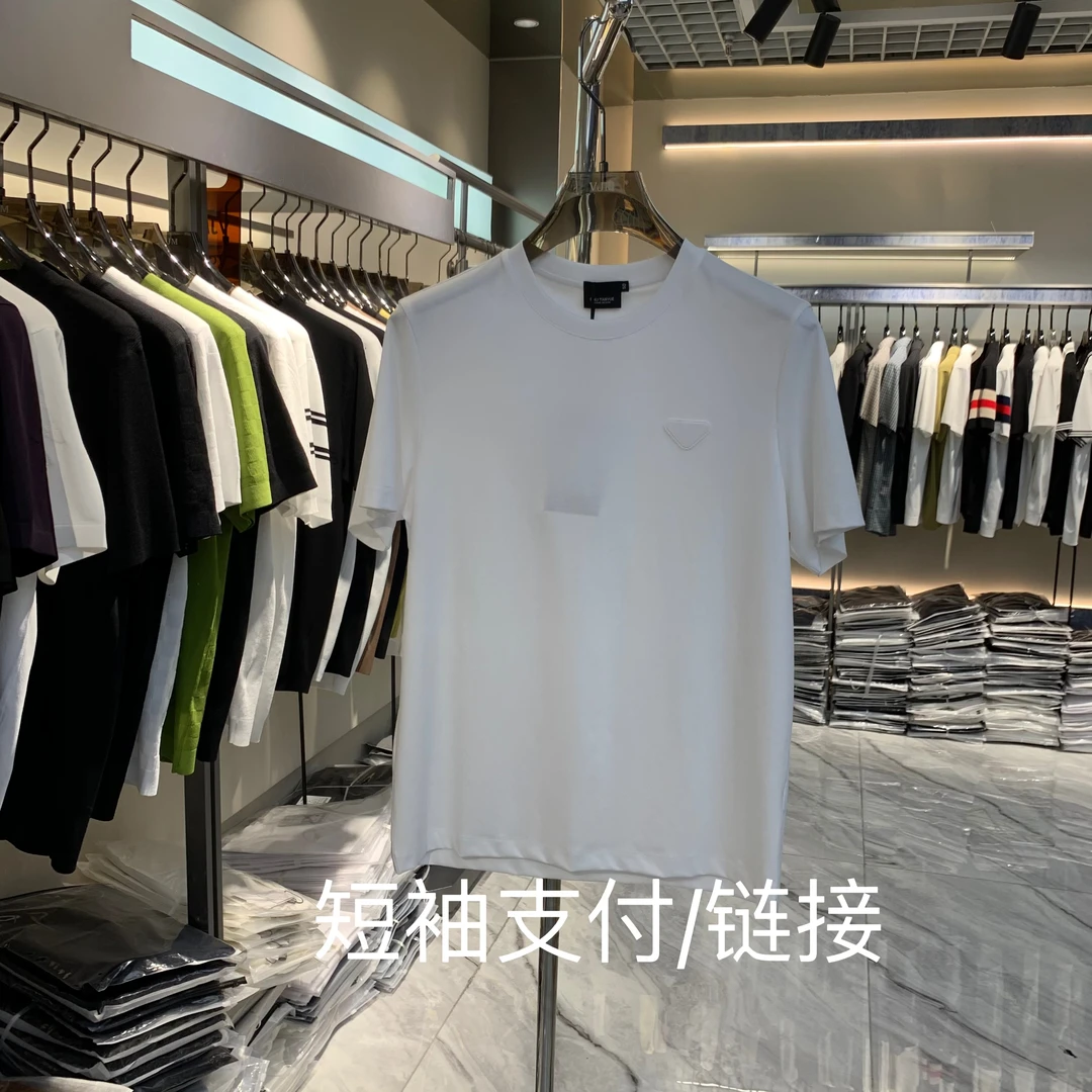 新款欧货潮流高端t恤男士轻奢百搭修身夏季半袖丝光棉短袖男T男款