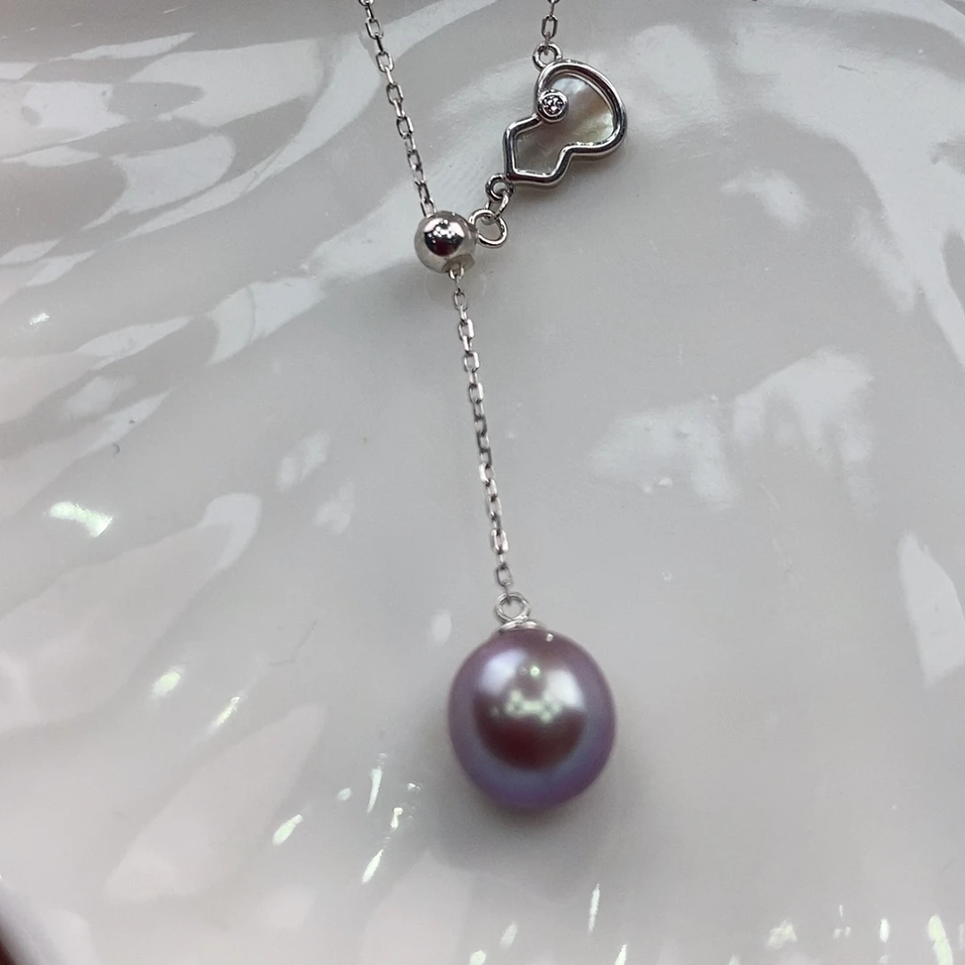 淡水珍珠银S925镶嵌颈饰