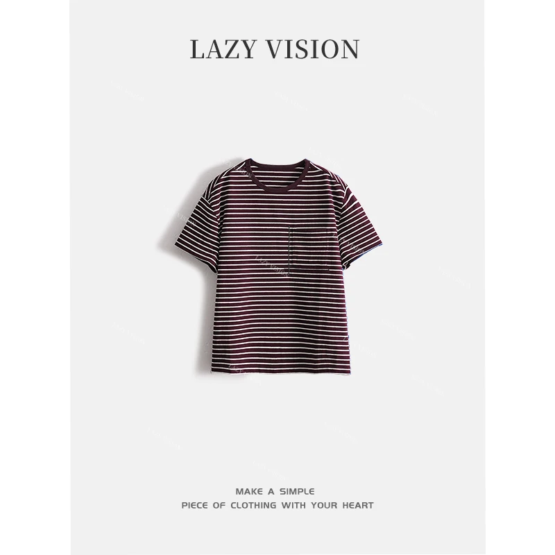 LAZYVISION/简约休闲女士短袖T恤ZMD-24455@