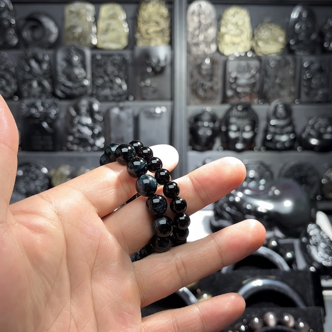 喜***欢黑曜岩未镶嵌手链