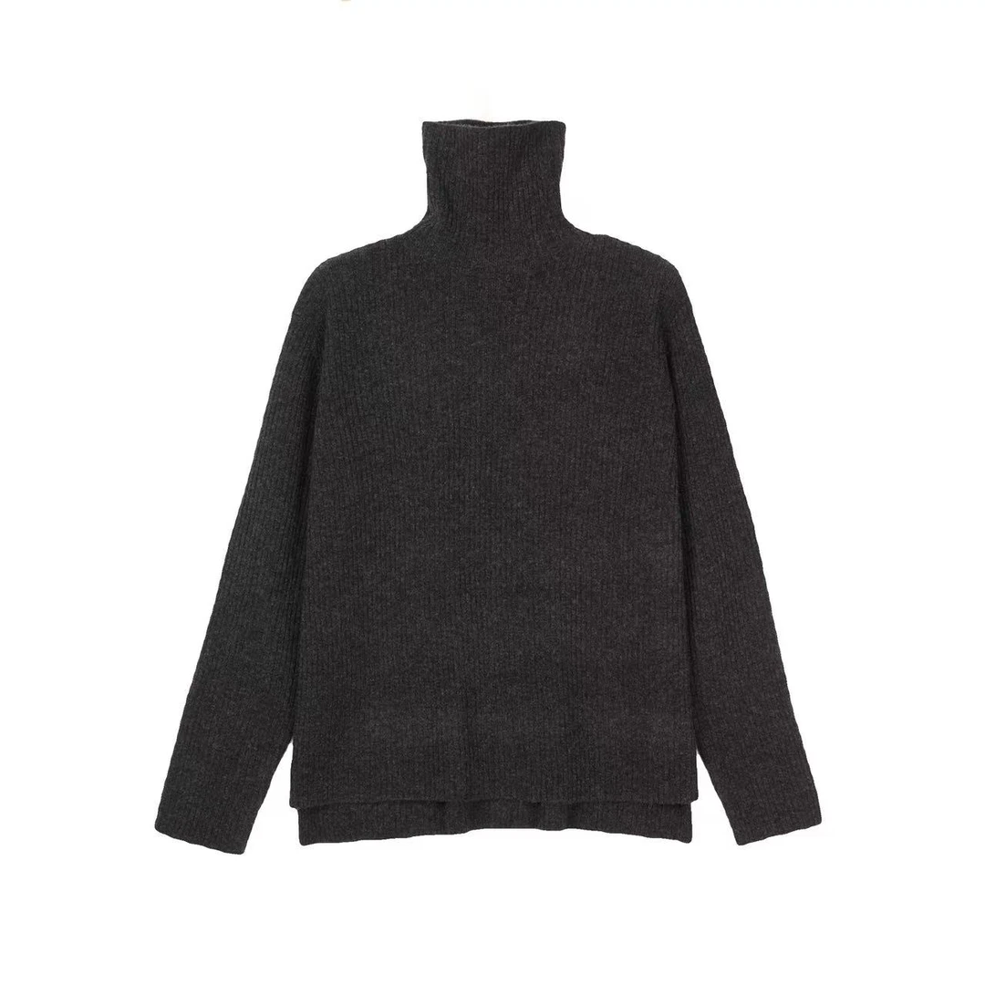 【糯】冬季简约百搭高领纯色长袖针织套头衫-9866