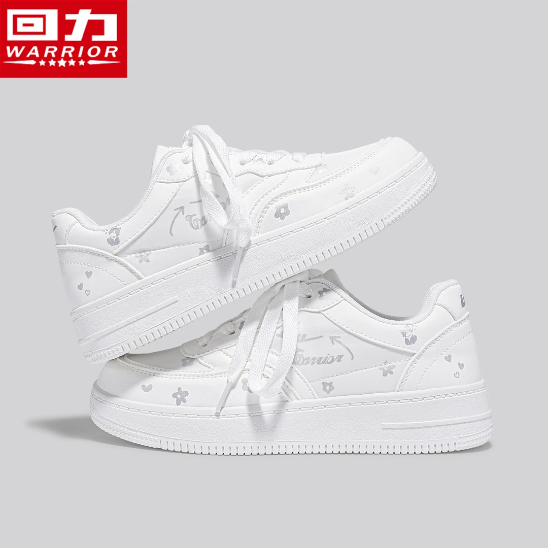 Warrior/回力女鞋休闲鞋2024冬季新款时尚潮流百搭小白鞋轻便板鞋