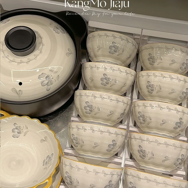 2025新款碗景德镇碗盘餐具全套盘餐具一套家庭用乔迁之喜餐具套装