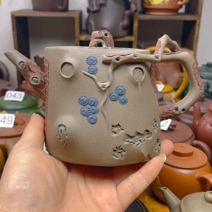 紫砂茶壶青段梅桩480cc正品全手