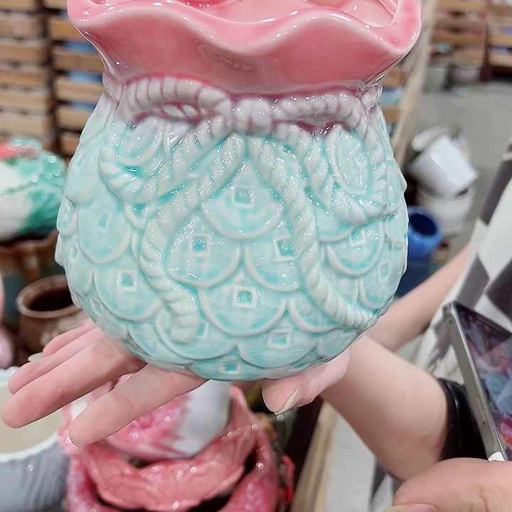 有孔，凑单福利满10元发货陶瓷多肉花盆！