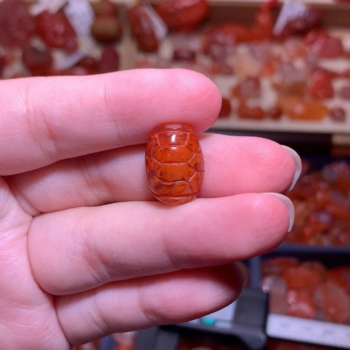 南红玛瑙未镶嵌珠宝半成品火焰纹富甲一方