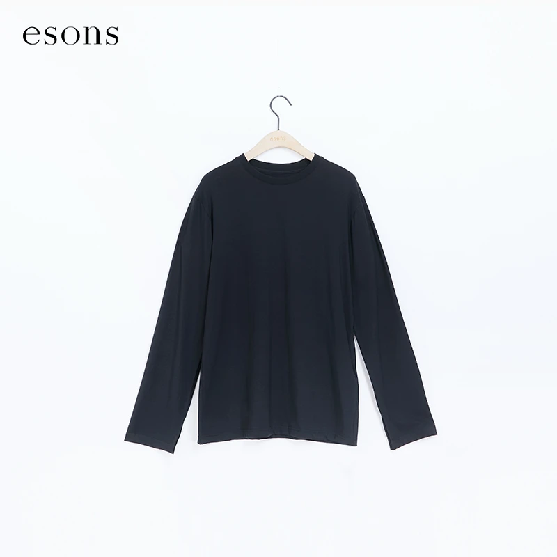 esons/爱城市新款经典小圆领百搭显瘦长袖T恤36120070