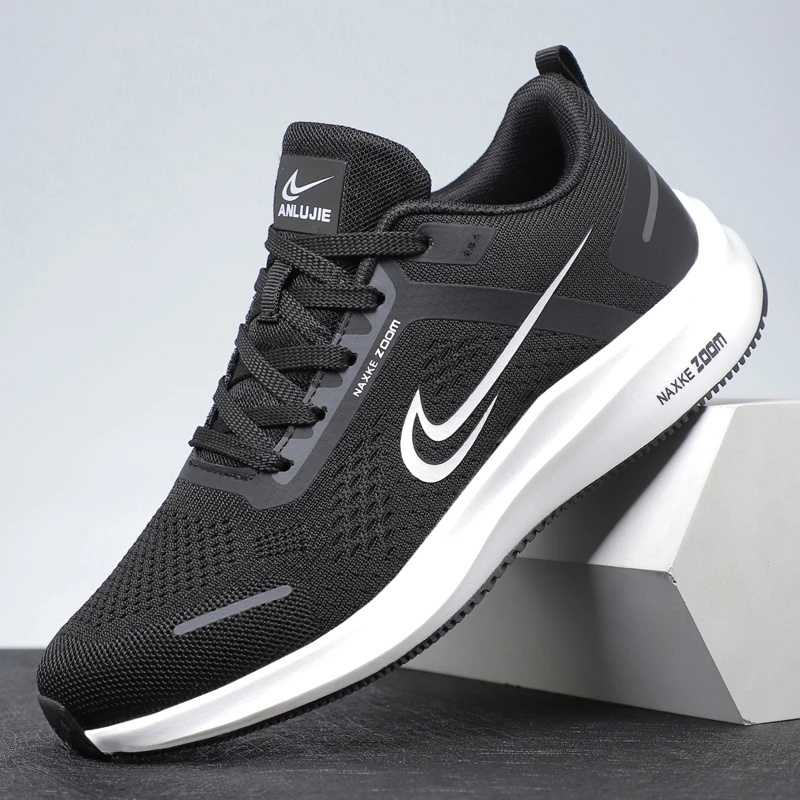 正品跑鞋男士跑鞋休闲百搭夏季透气时尚网面运动潮鞋舒适跑步鞋子