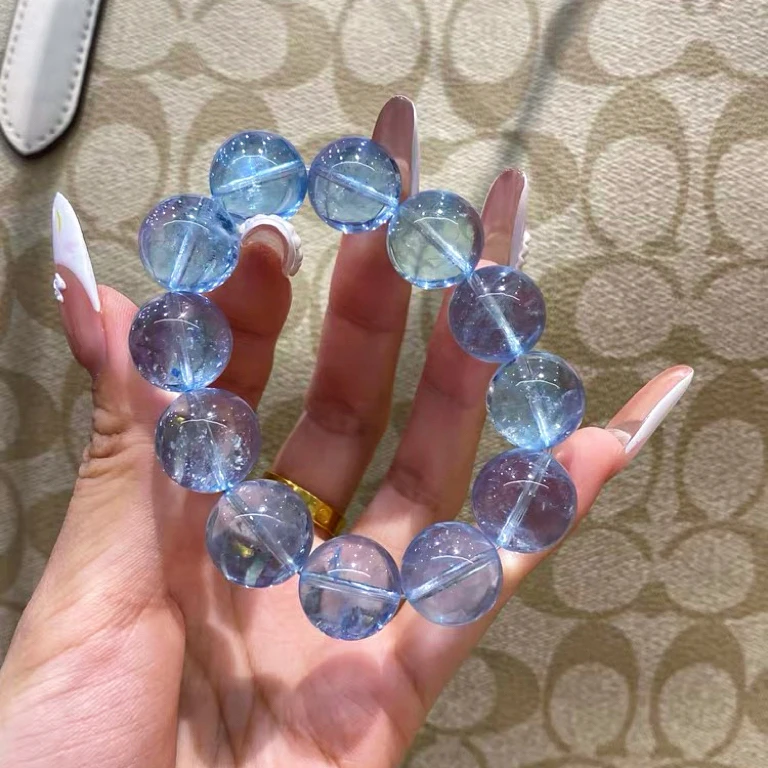 海蓝宝石W90天然海蓝宝手串多样性发一件