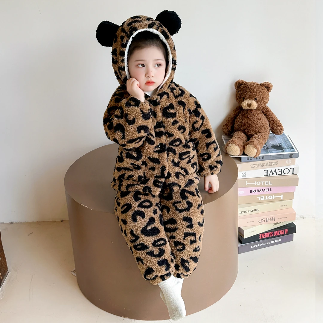 女童加绒加厚睡衣儿童双层珊瑚绒冬季保暖套装女宝宝法兰绒家居服