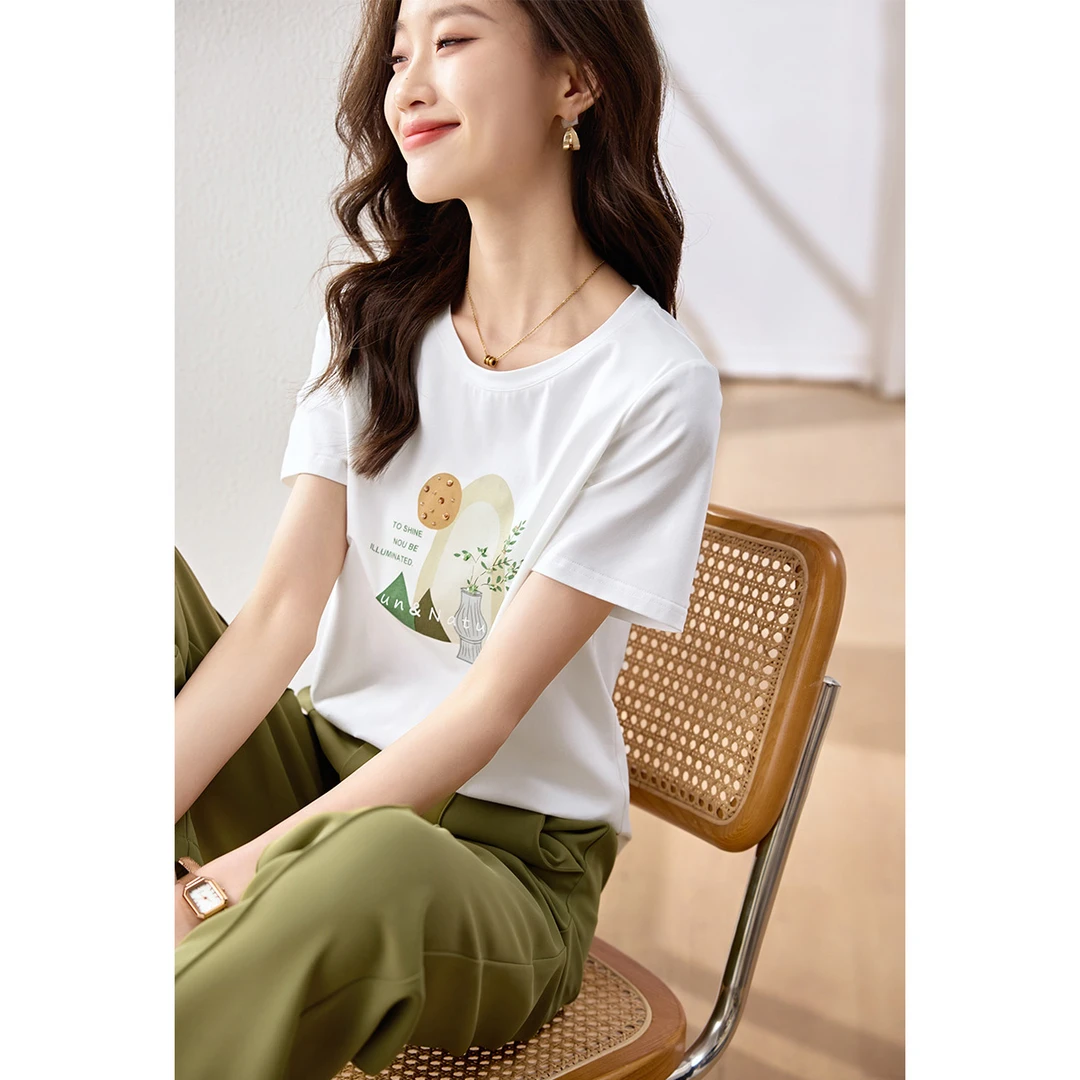 沫晗依美2025夏季新款 时尚精致百搭舒适钉珠T恤休闲裤套装女0578