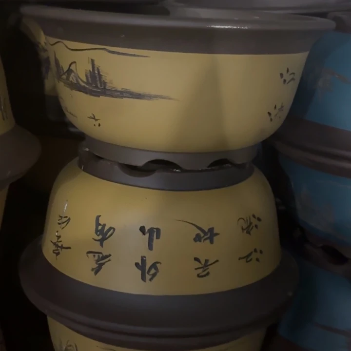 紫砂花盆150-3颜色各一