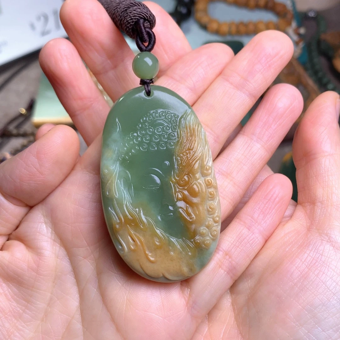 文***武岫岩河磨玉（透闪石质玉）未镶嵌挂件