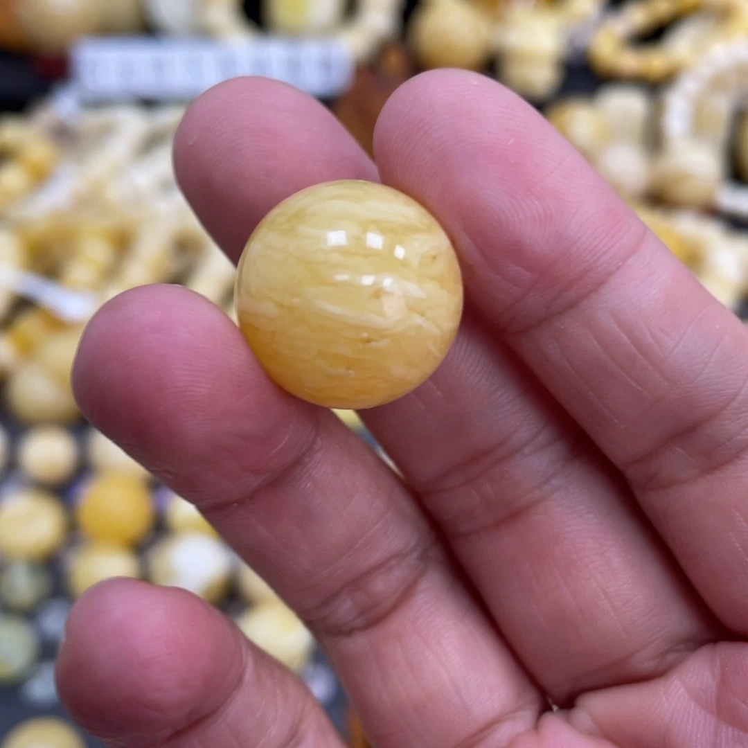 琥珀珠宝奇石未镶嵌18.9mm瑕疵虎皮