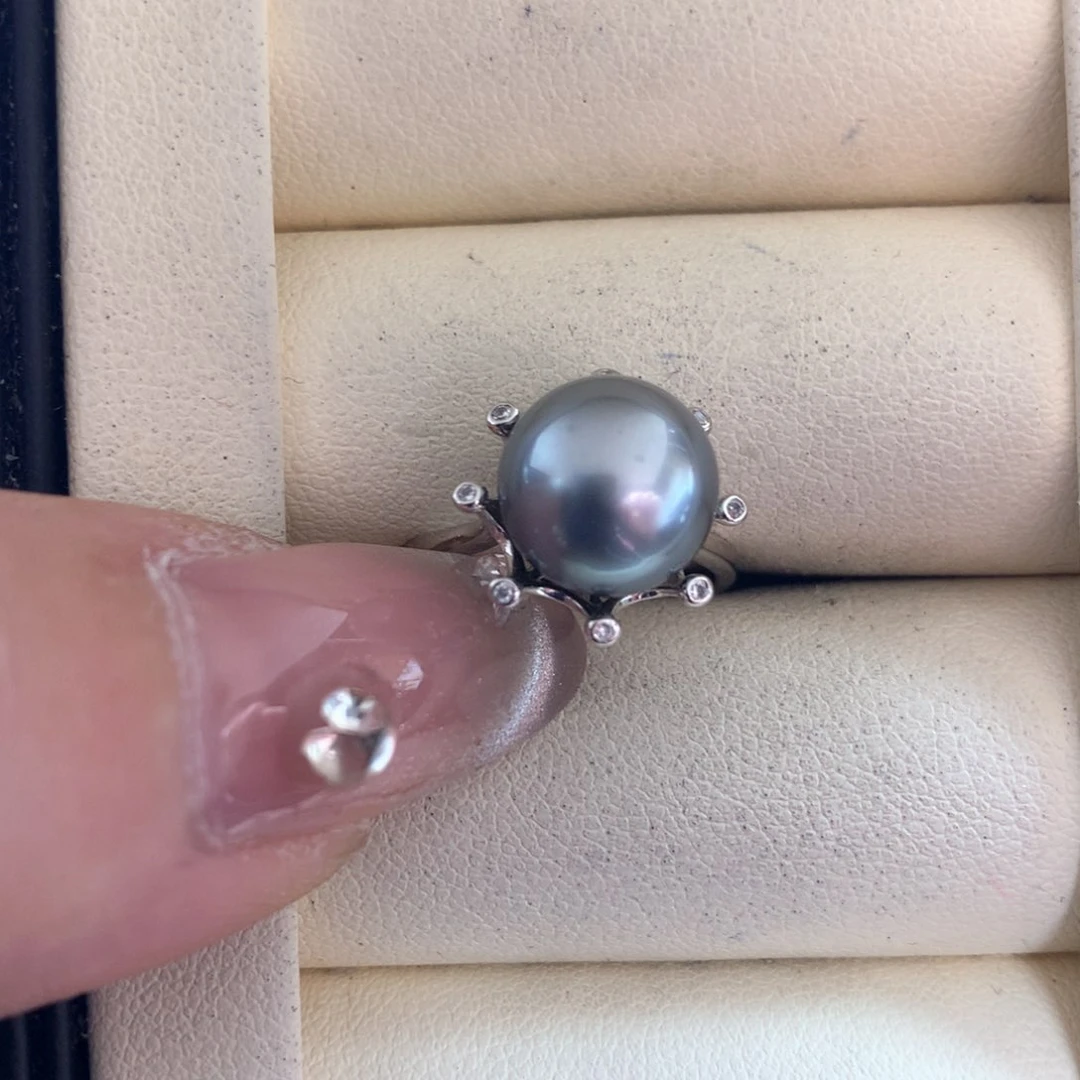 海水珍珠戒指银S925镶嵌
