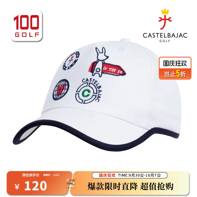CASTELBAJAC（C牌）高尔夫球帽女士时尚刺绣遮阳帽鸭舌帽CF211BA186