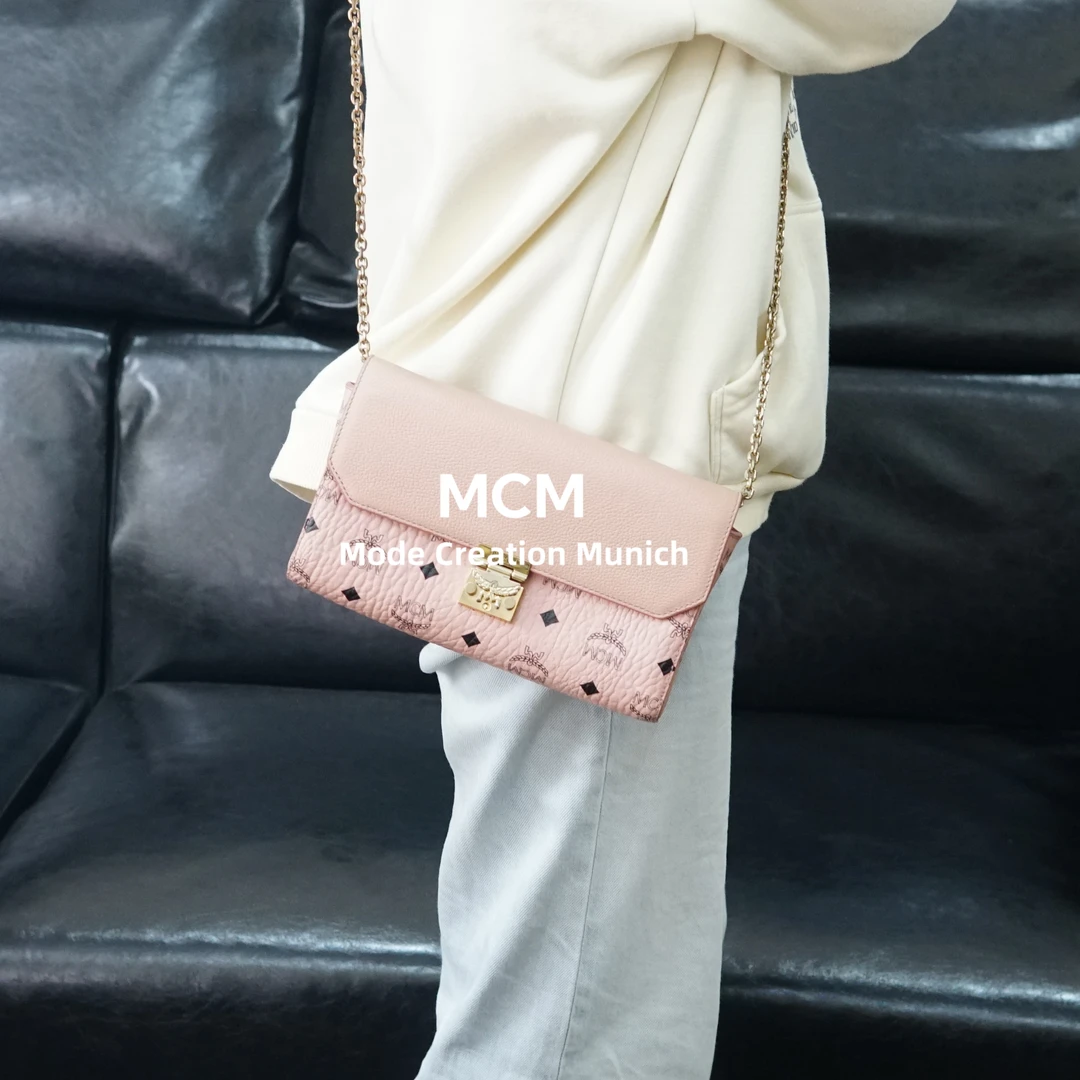 95新 MCM 粉色链条包/YZ12531520/1520