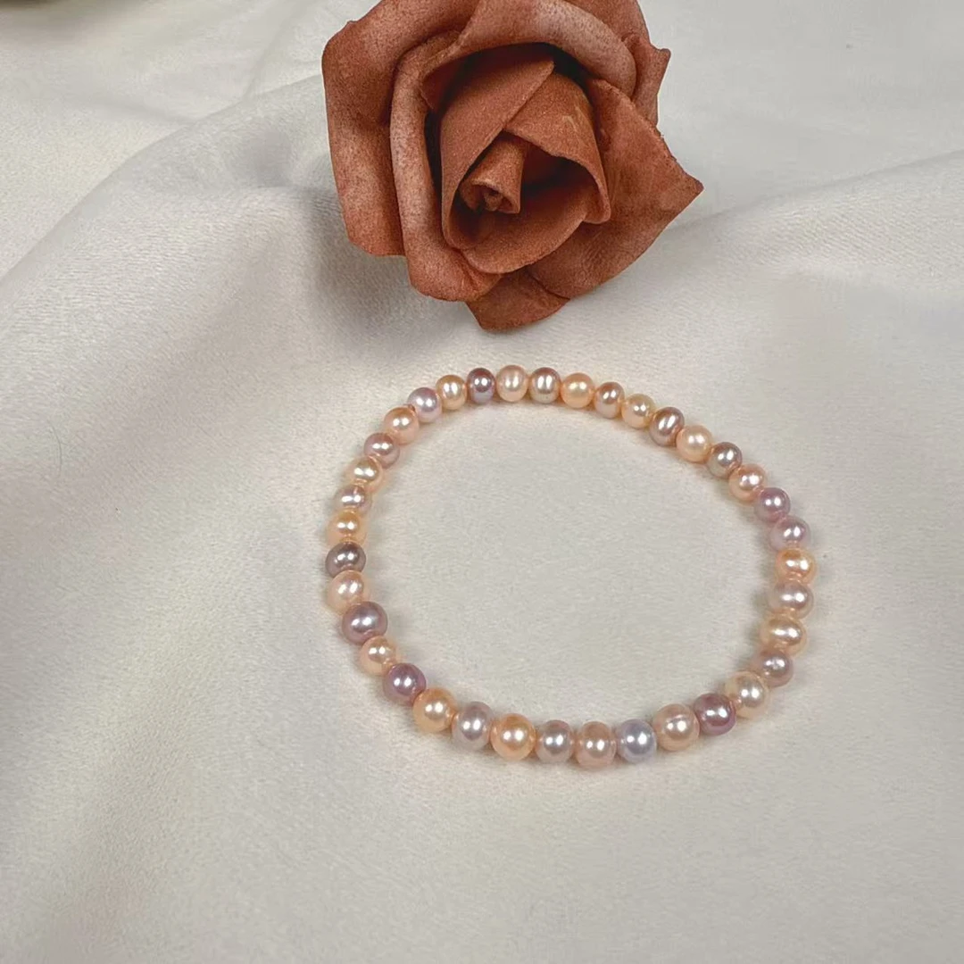 【小多宝】4-5mm 天然淡水无核珍珠手链气质多样性发一DSL00914