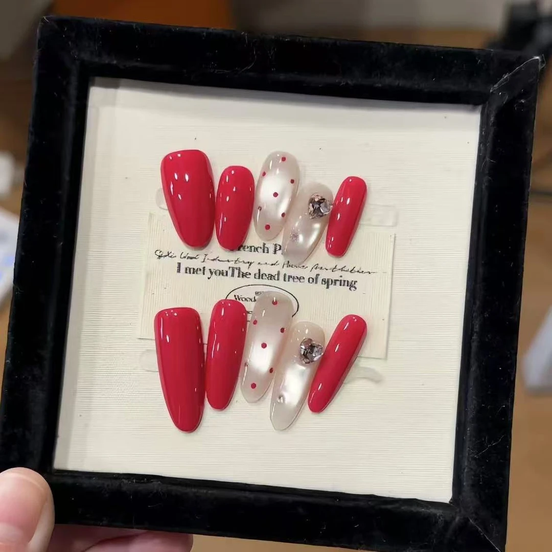 W.《热恋波点》纯手工穿戴甲