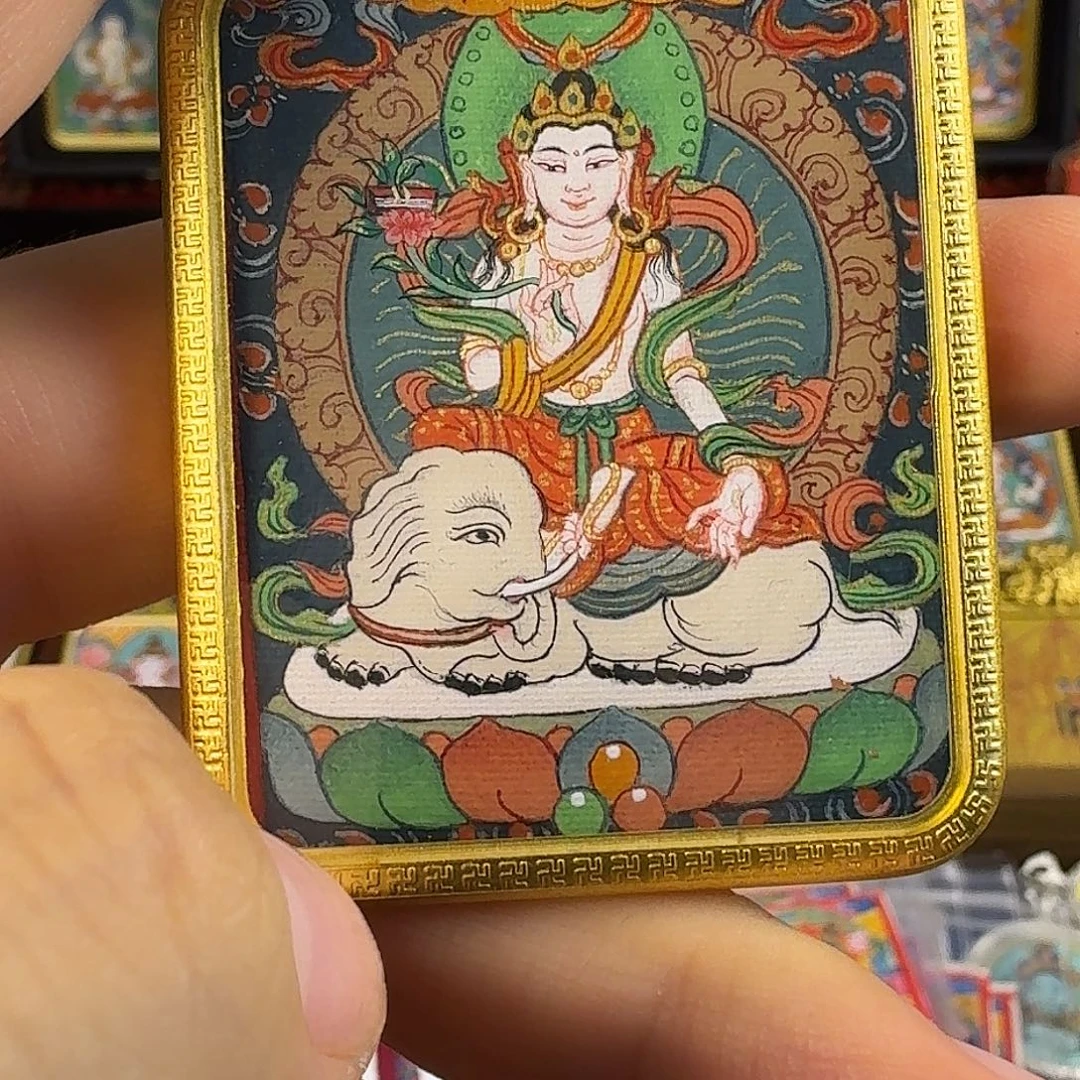 吊坠纯手绘藏卡普贤菩萨