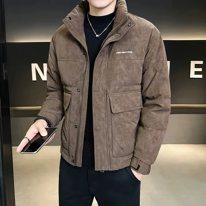 【冬日扎染皮外套】冬新款工装立领防寒潮流百搭保暖上衣8316-02