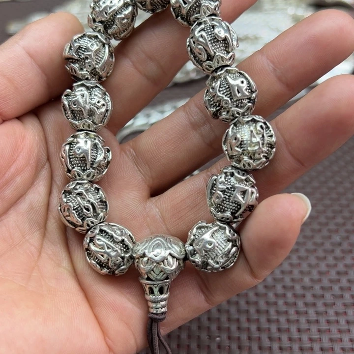 银老银，925六字箴言手串